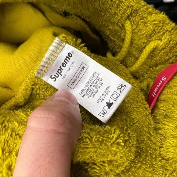 Supreme Yellow Terry Cloth Logo Shorts